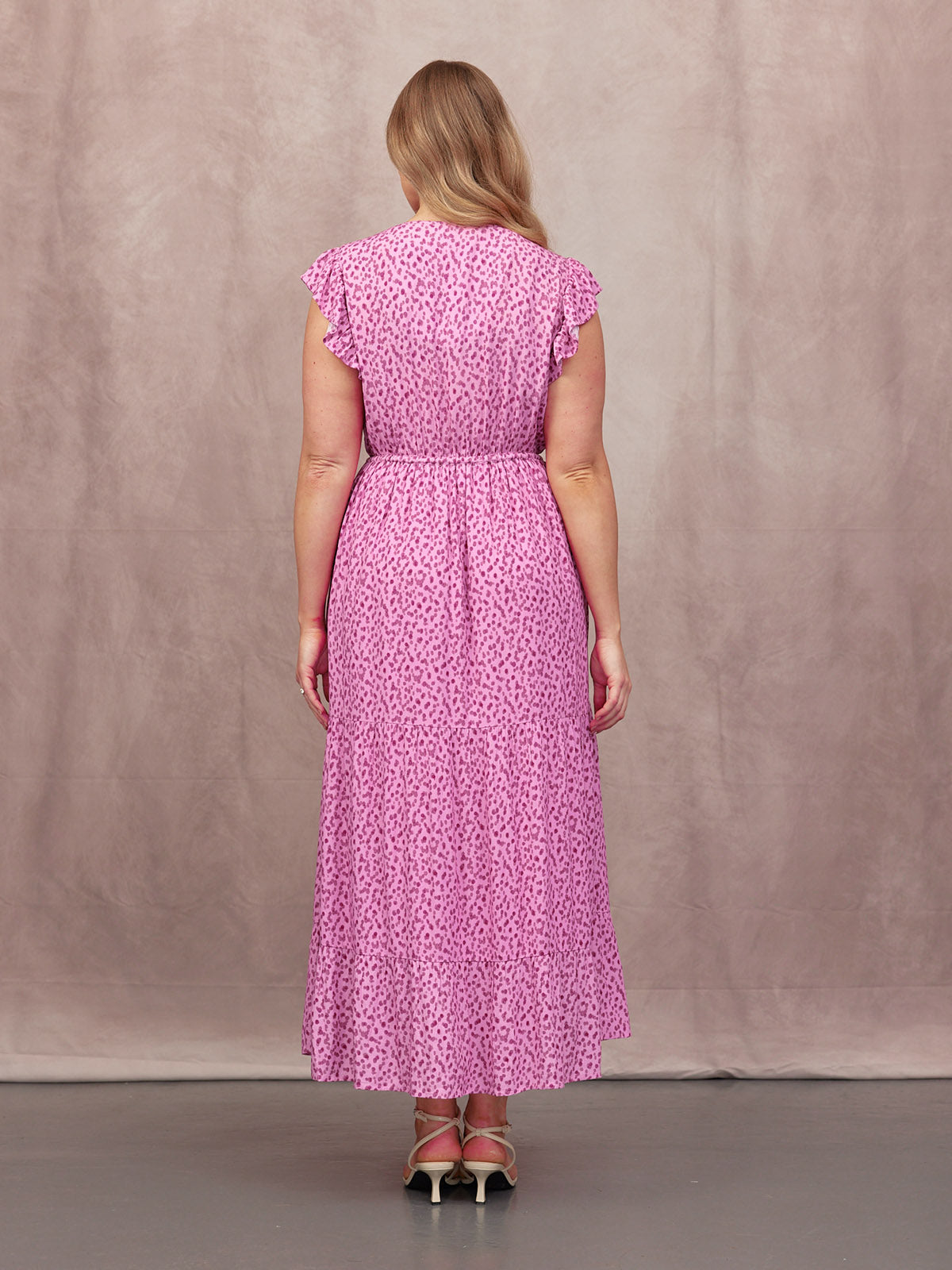 Quinora - Abito Maxi Estivo Donna Stampa Pois Rosa Romantico