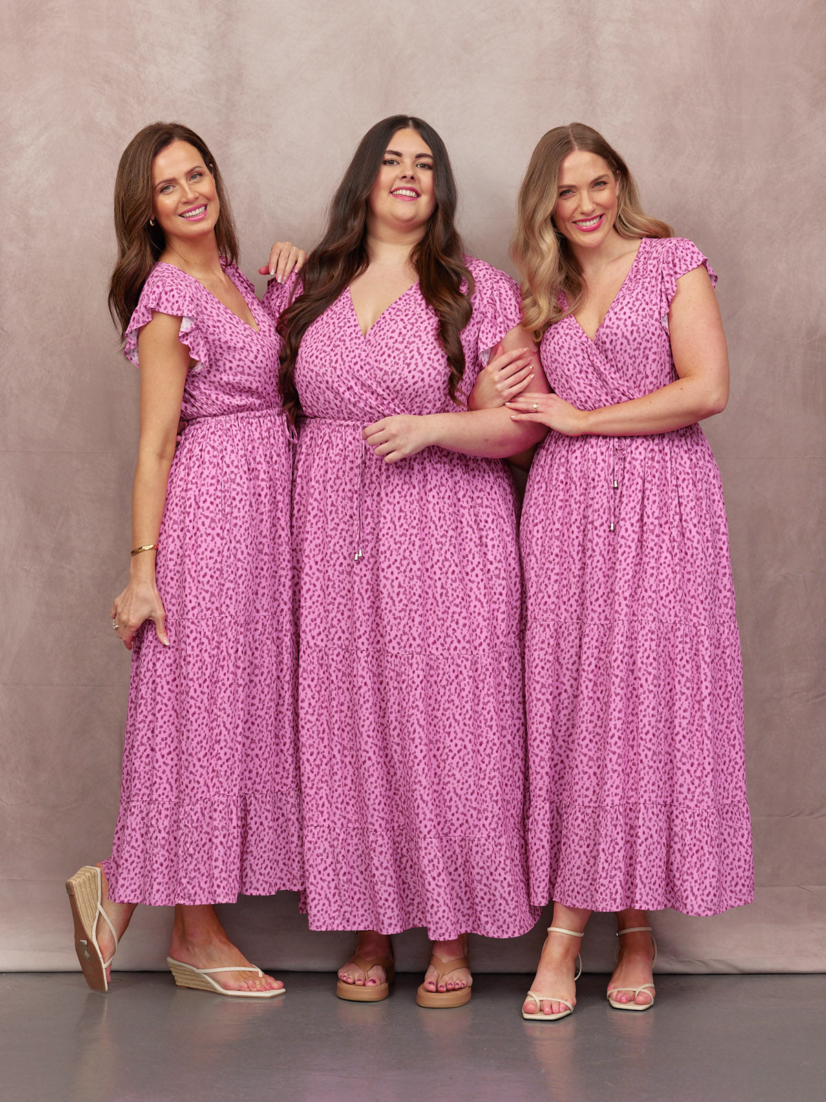 Quinora - Abito Maxi Estivo Donna Stampa Pois Rosa Romantico