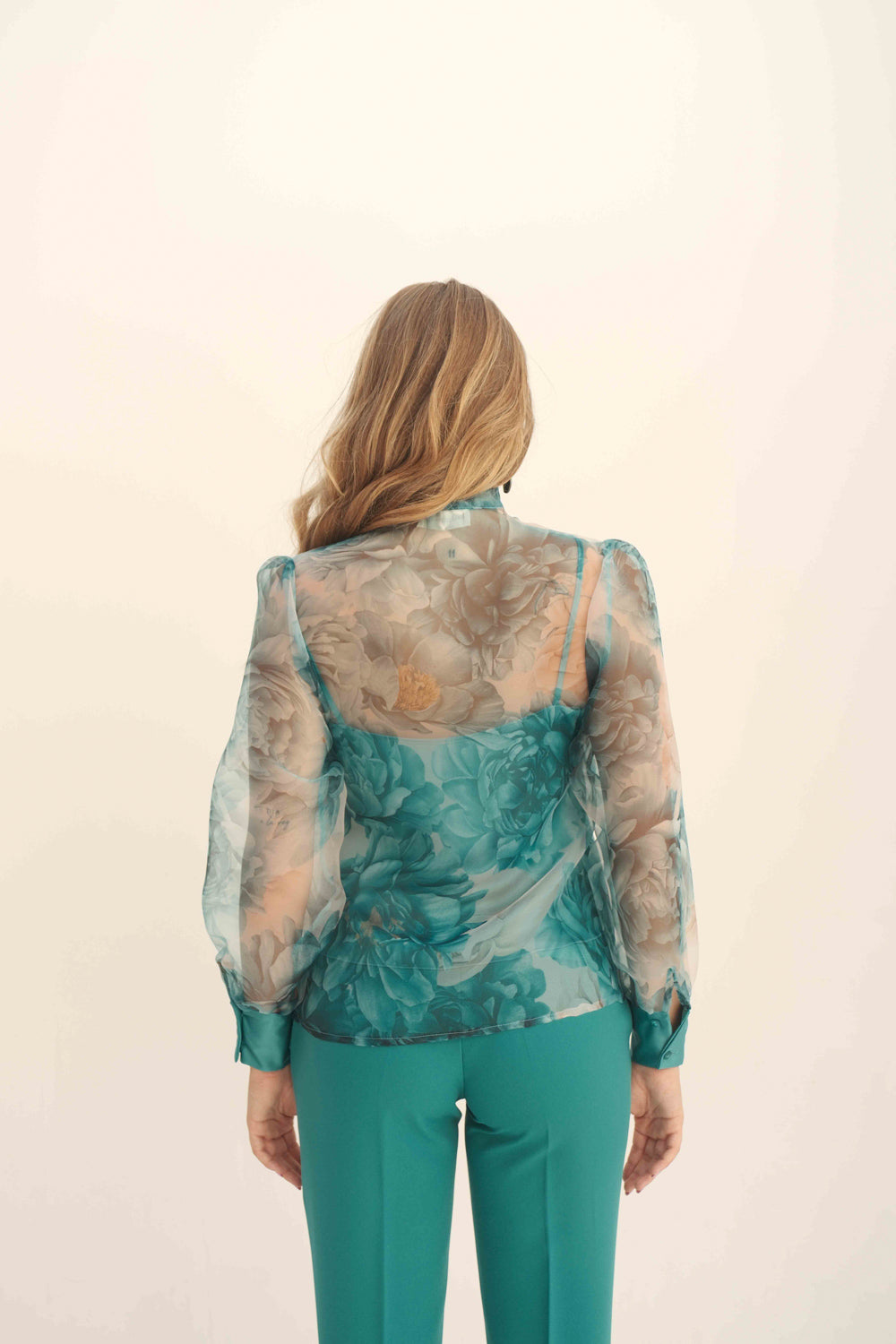 Quinira - Camicia Fantasia Donna Inserti Raso e Canotta