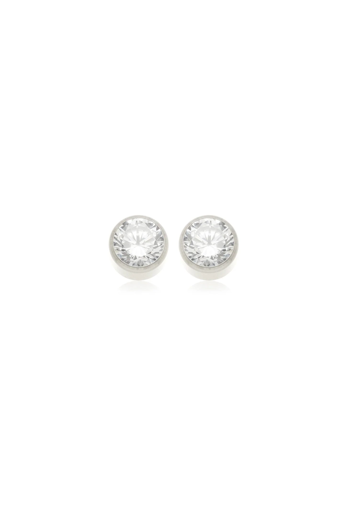 Lunarda – Orecchini Punto Luce in Titanio Platino con Moissanite