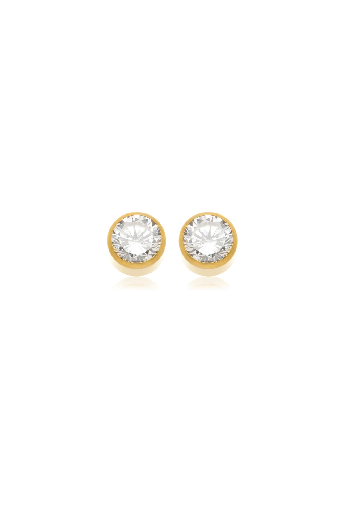 Lumisia – Orecchini Punto Luce in Titanio Oro con Moissanite