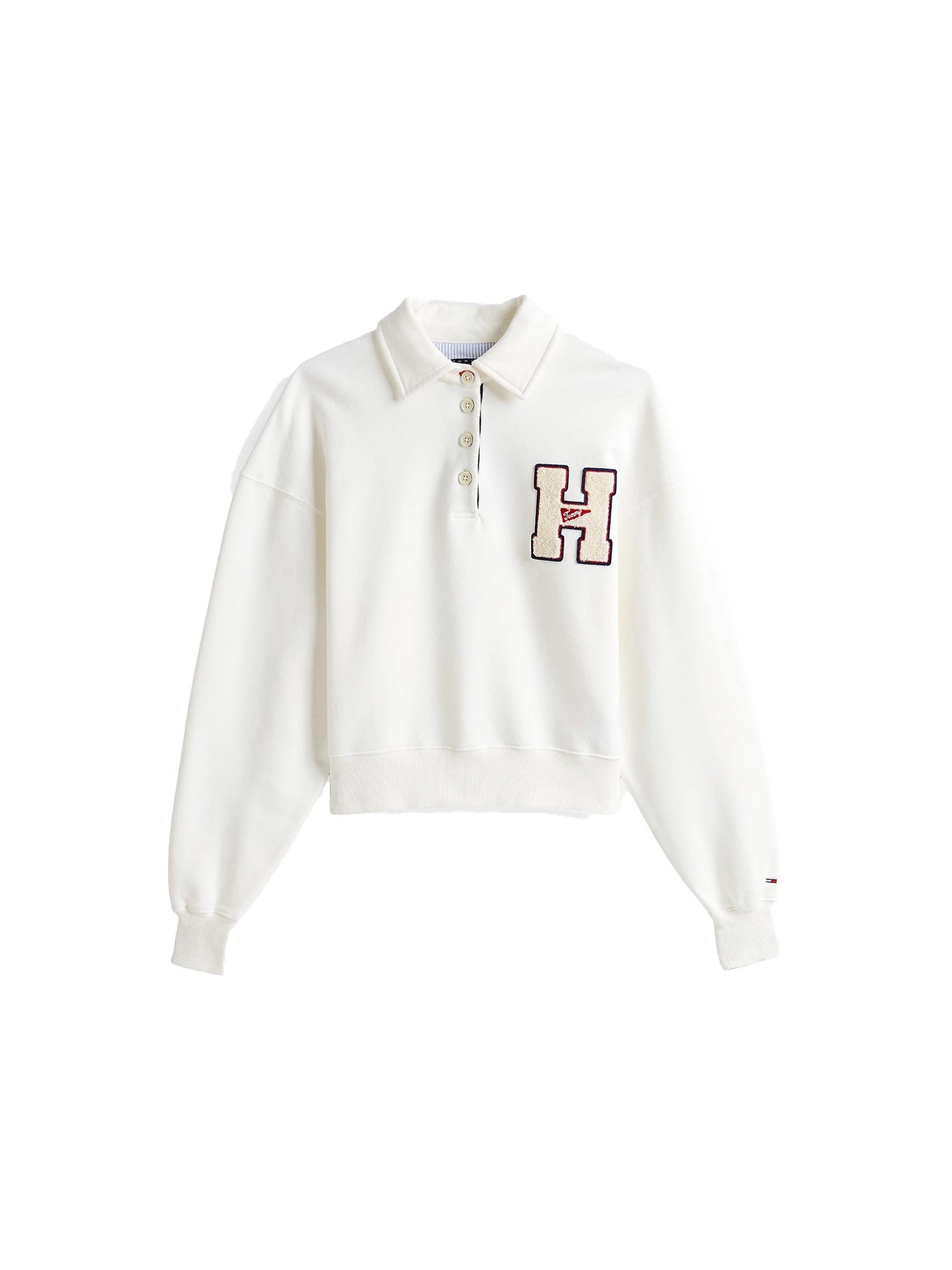 Tarcisia - Felpa stile polo bianca con logo donna Bianco
