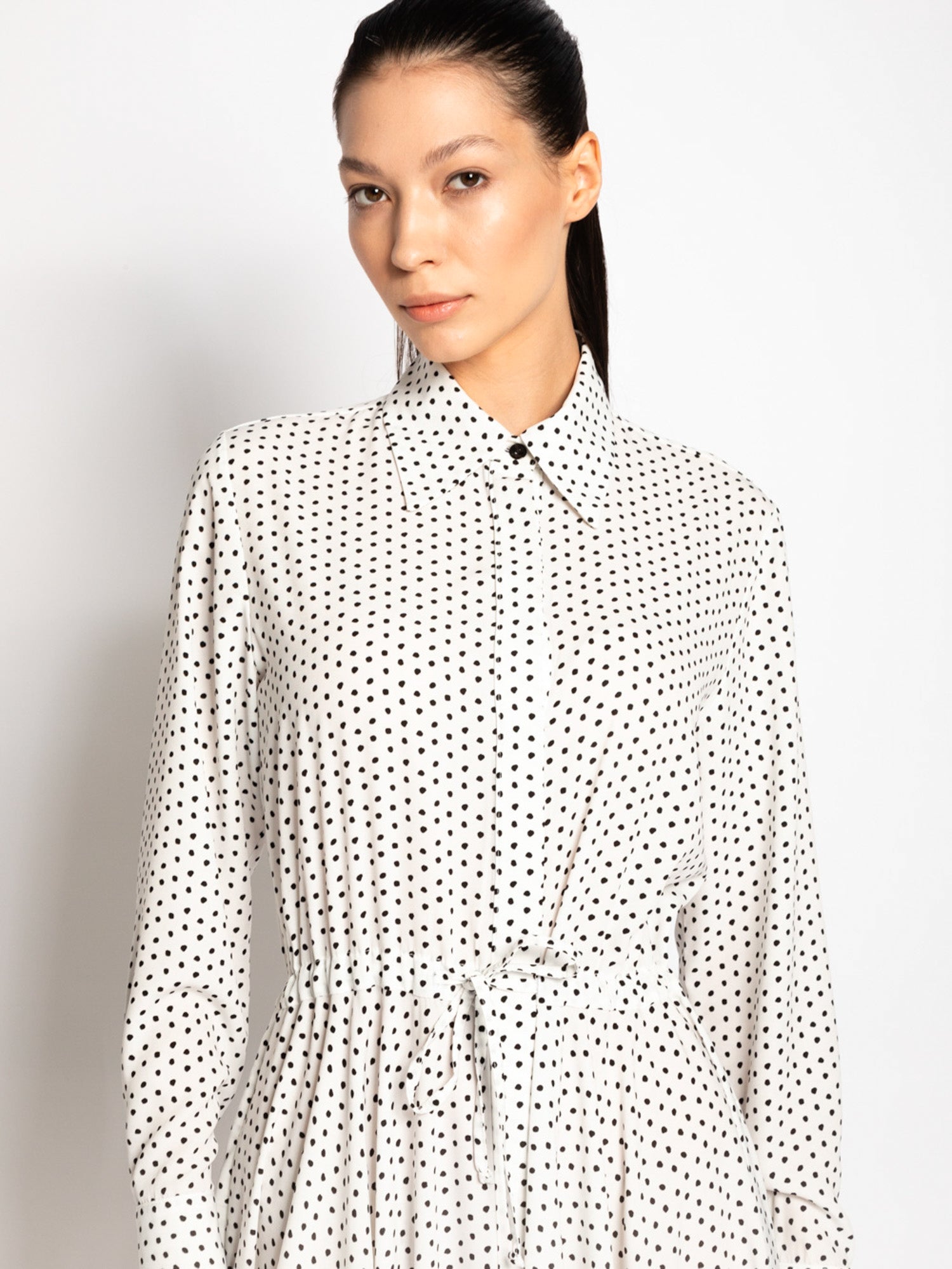 Tarsia - Abito lungo chemisier elegante da donna BIANCO
