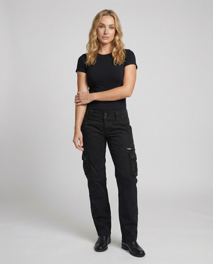 Junipera - Pantaloni Cargo Vita Alta Versatili Donna