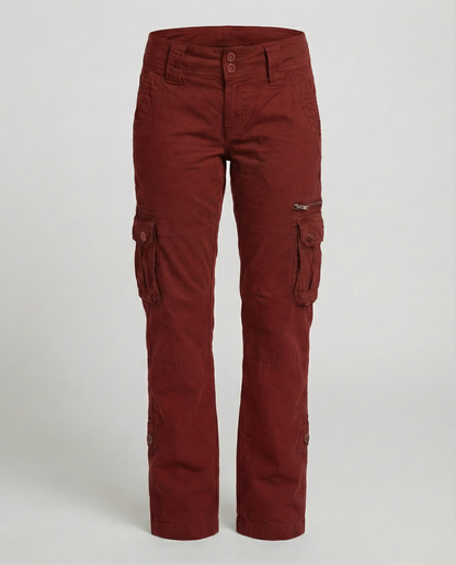 Junipera - Pantaloni Cargo Vita Alta Versatili Donna