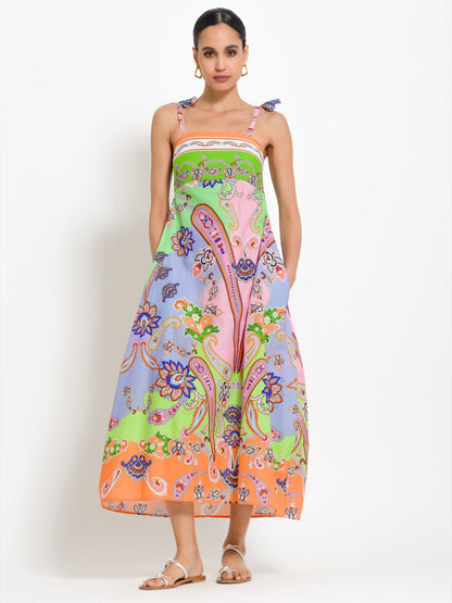 Tecla - Abito lungo stampato elegante da donna MULTICOLORE
