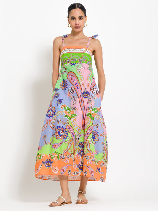 Tecla - Abito lungo stampato elegante da donna MULTICOLORE