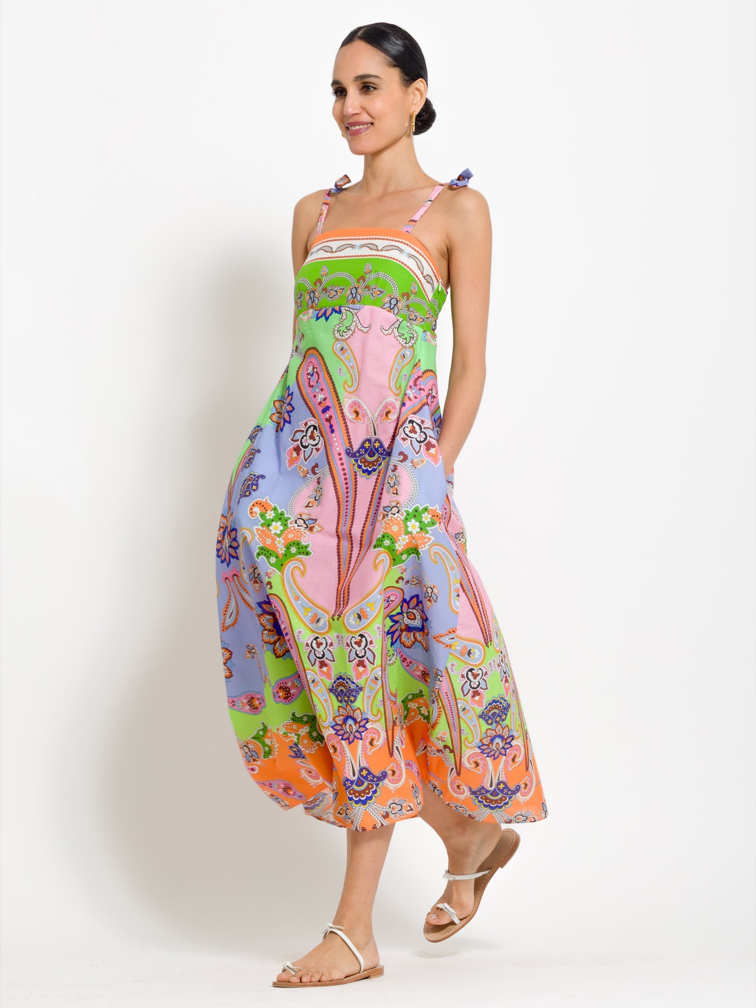 Tecla - Abito lungo stampato elegante da donna MULTICOLORE
