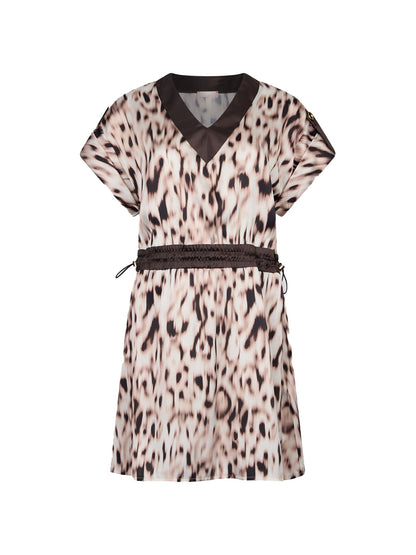 Teodora - Abito corto in raso animalier da donna Animale