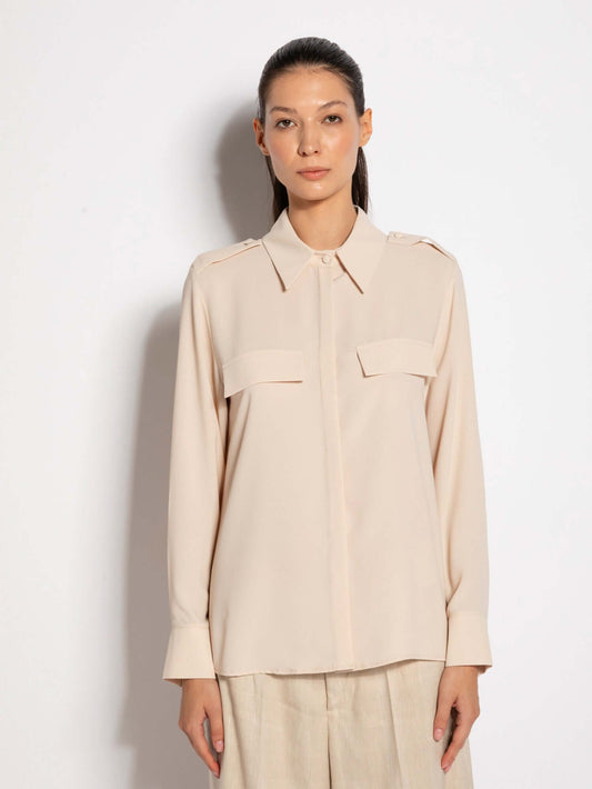 Teresina - Camicia elegante con tasche da donna Beige