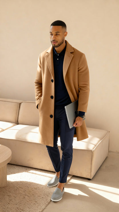 Jules - Cappotto Uomo Sartoriale Monopetto Lunghezza Media