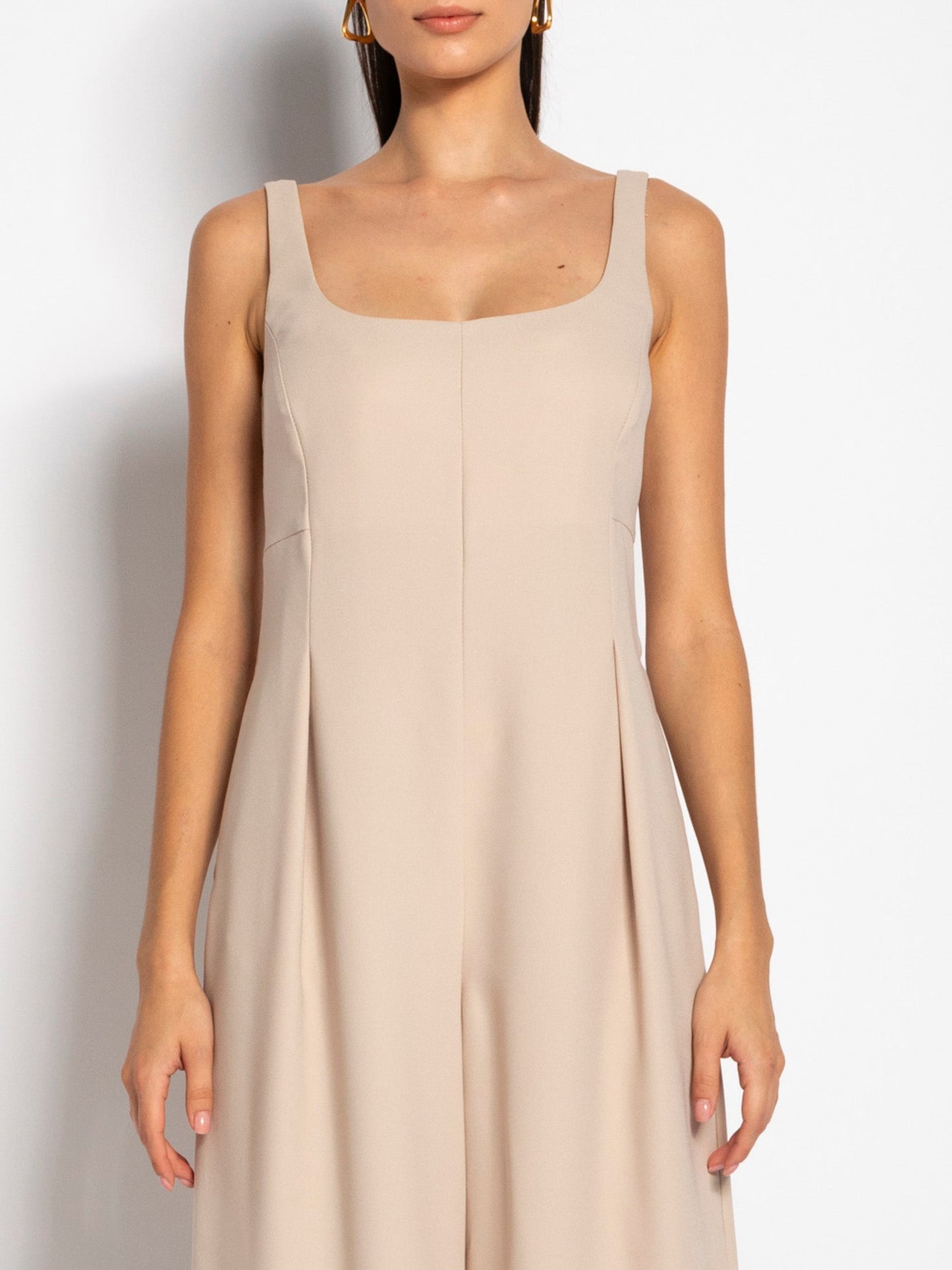 Tindara - Tuta elegante in envers satin da donna Beige