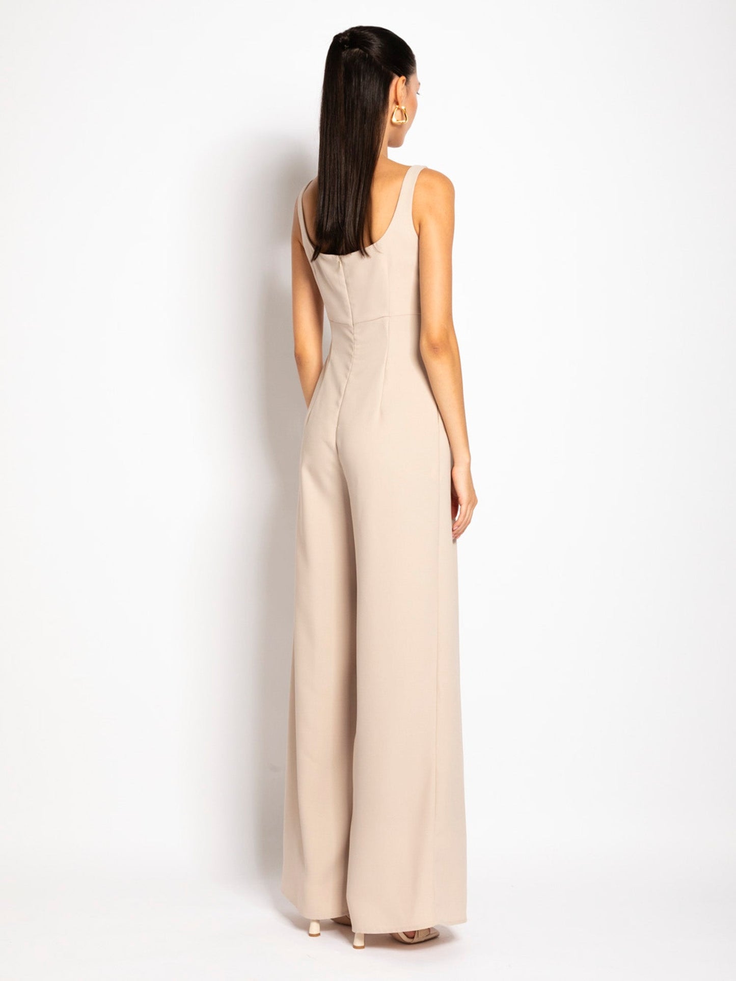Tindara - Tuta elegante in envers satin da donna Beige