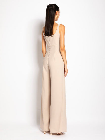 Tindara - Tuta elegante in envers satin da donna Beige