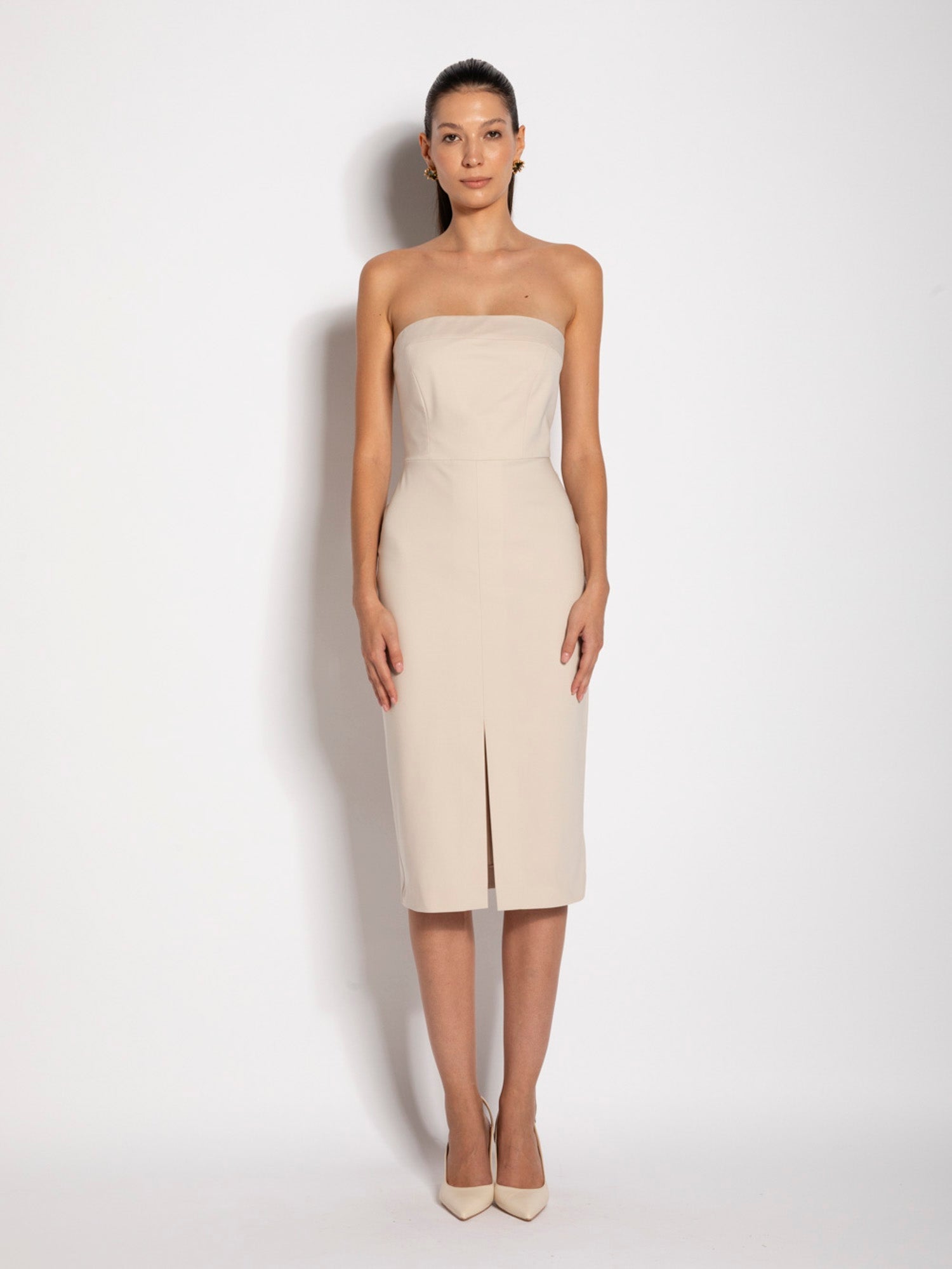 Tonina - Abito bustier elegante da donna Beige