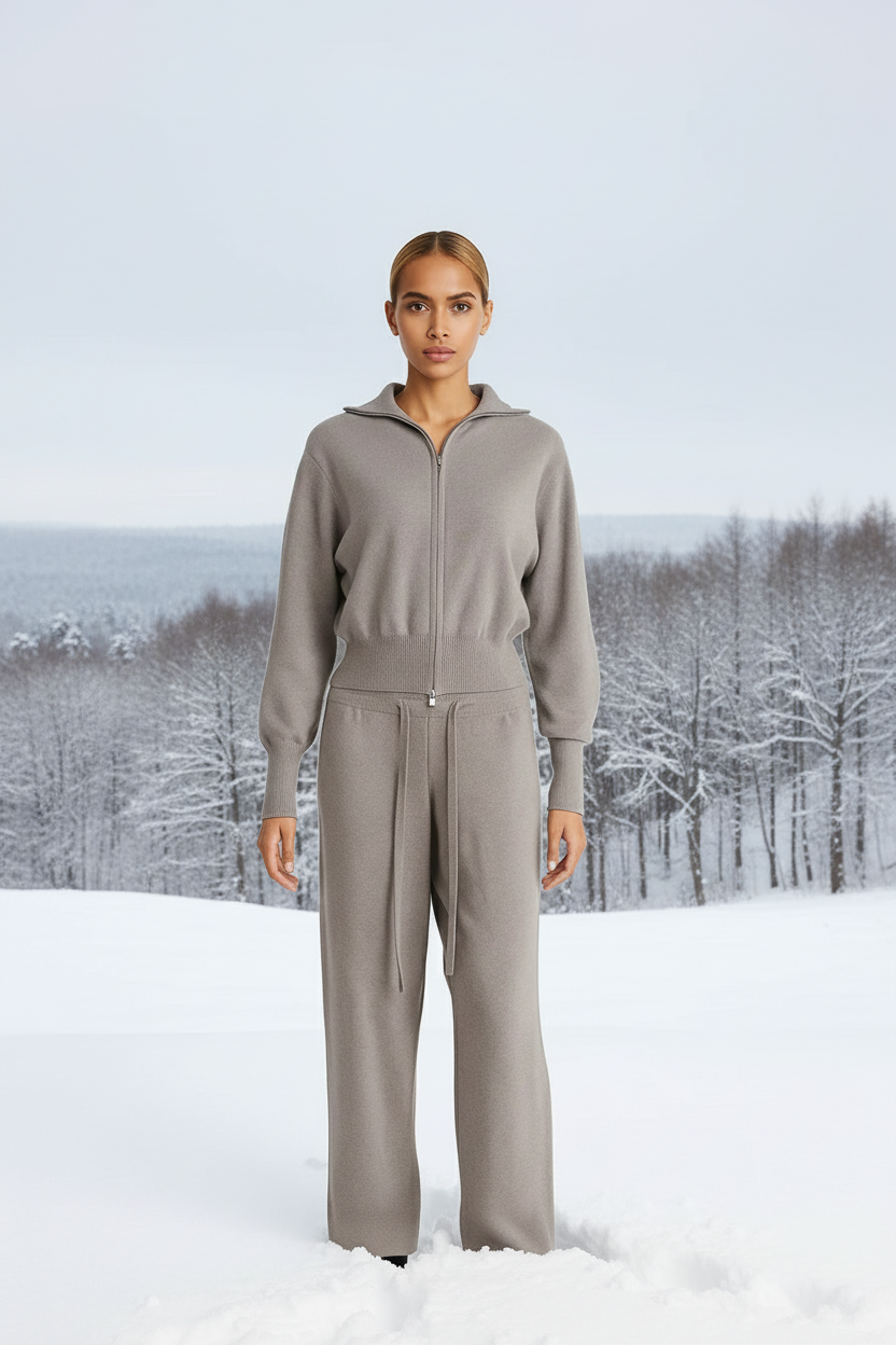 Ilaria - Tuta Due Pezzi con Zip e Pantaloni