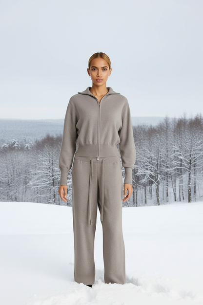 Ilaria - Tuta Due Pezzi con Zip e Pantaloni