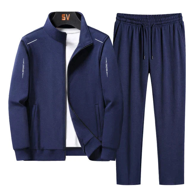 Adriano – Tuta Da Uomo Con Zip Integrale E Pantaloni Con Coulisse