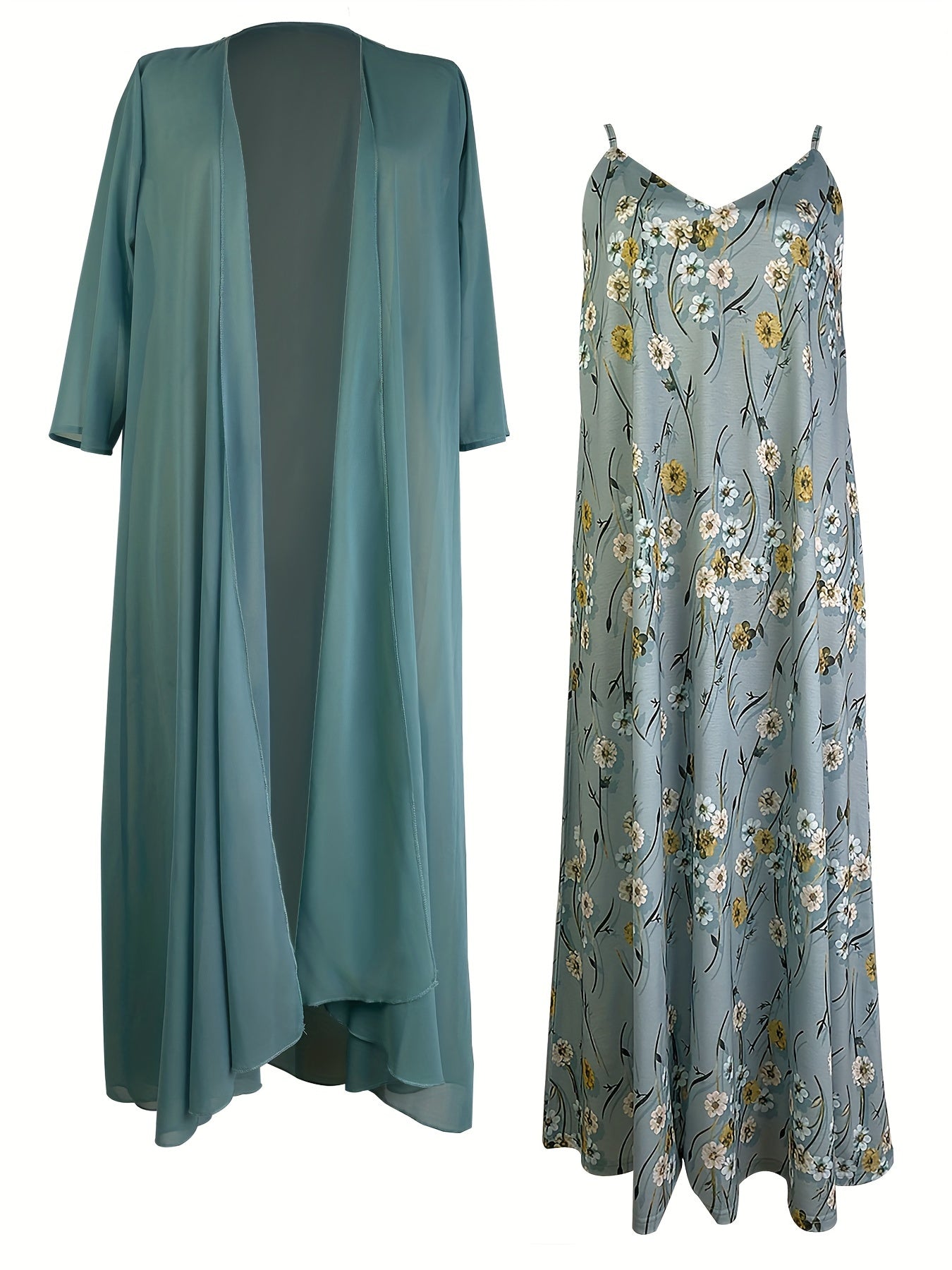 Umina – Maxi Abito da Cerimonia Floreale Donna Verde
