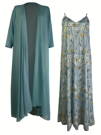 Umina – Maxi Abito da Cerimonia Floreale Donna Verde