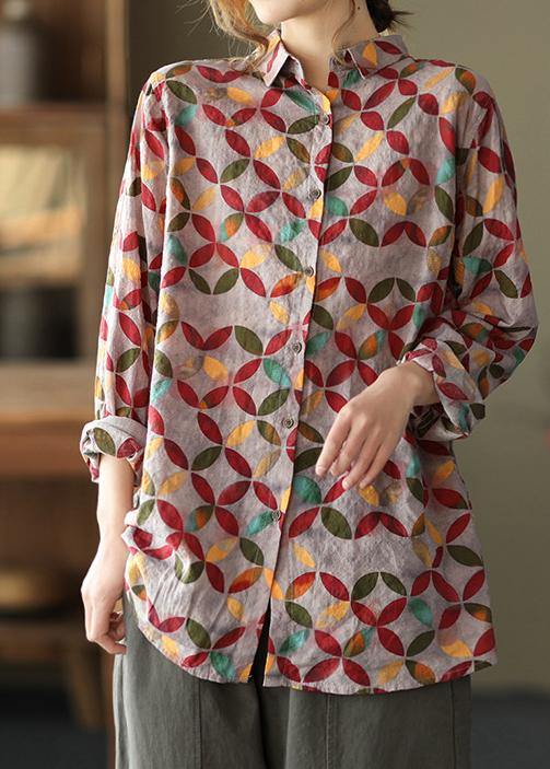 Martina - Blusa Tunica Patchwork Rossa Elegante