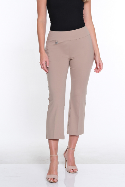 Quirinda - Pantalone Crop Flare Colore Stone Elegante