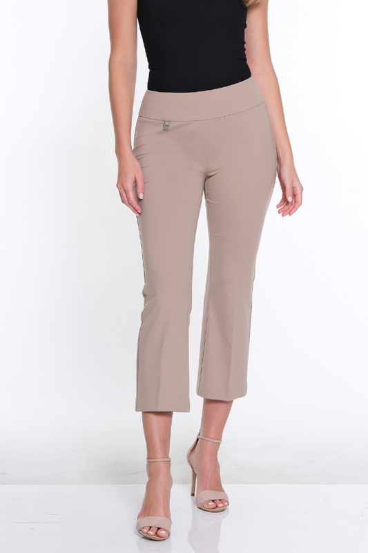 Quirinda - Pantalone Crop Flare Colore Stone Elegante
