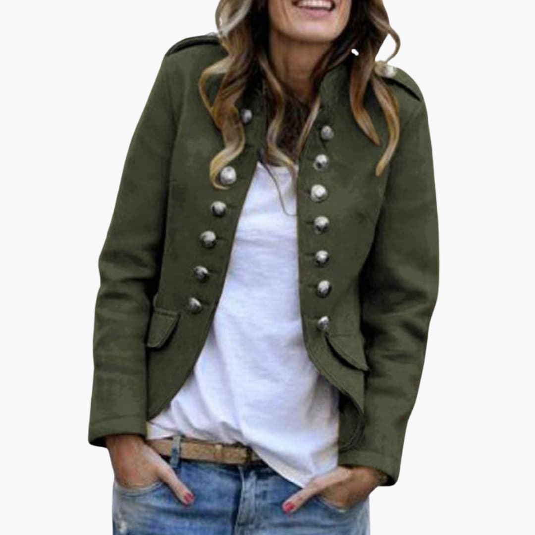Palmina - Giacca donna militare con collo alto