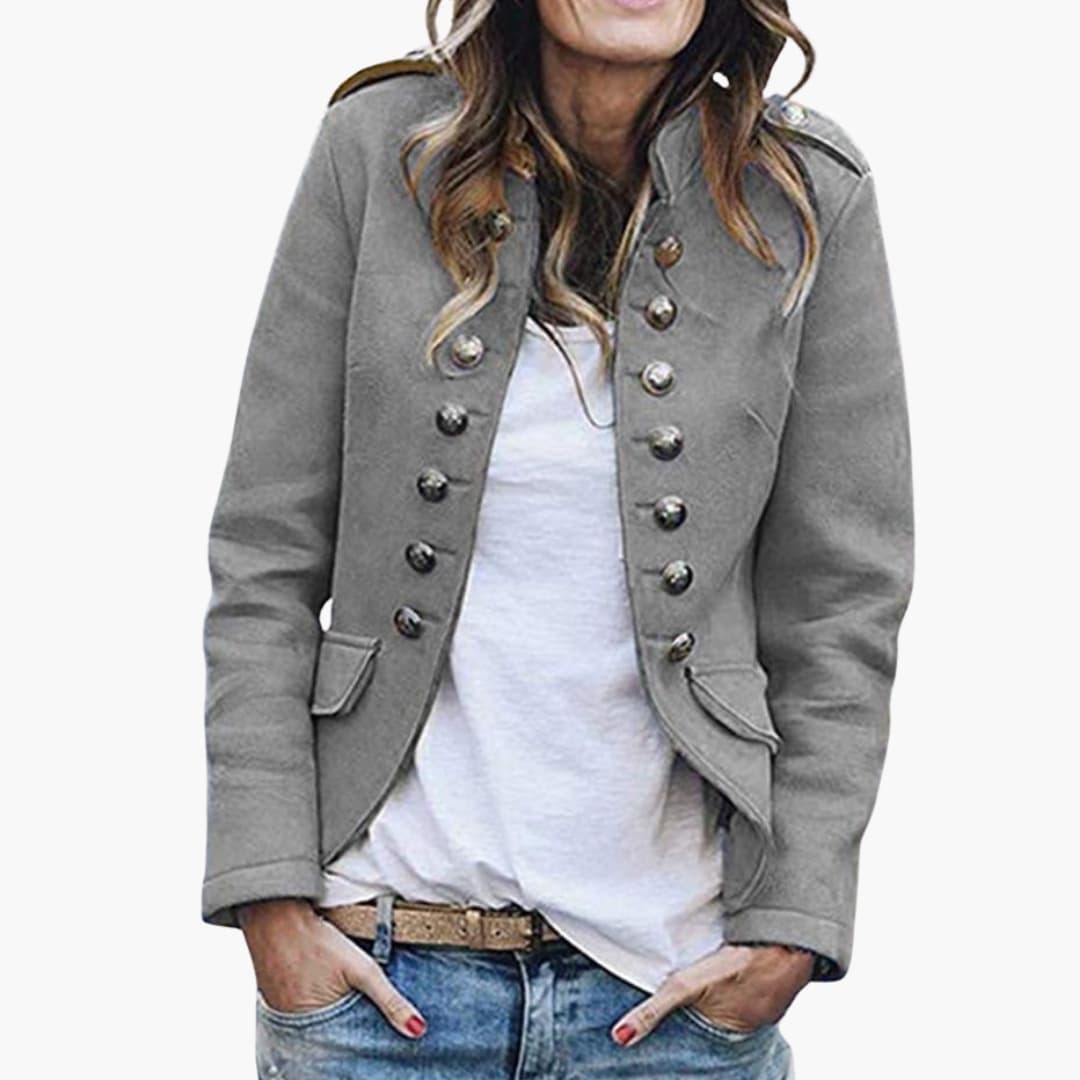 Palmina - Giacca donna militare con collo alto