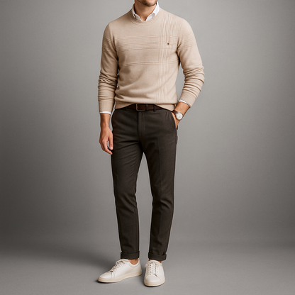 Donnino - Maglione Uomo Rosso Elegante Moderno