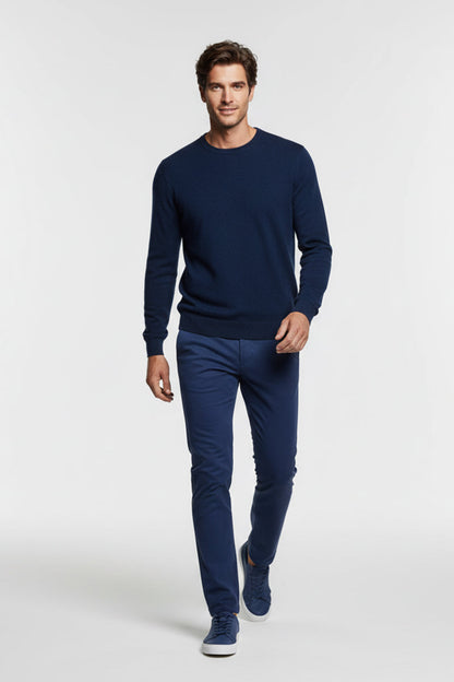 Rigo - Maglione Uomo Girocollo Blu Royal Elegante