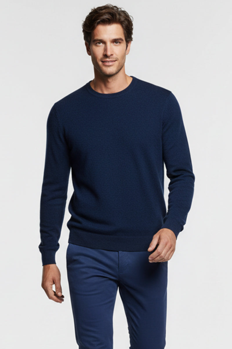 Rigo - Maglione Uomo Girocollo Blu Royal Elegante