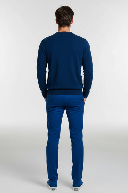 Rigo - Maglione Uomo Girocollo Blu Royal Elegante