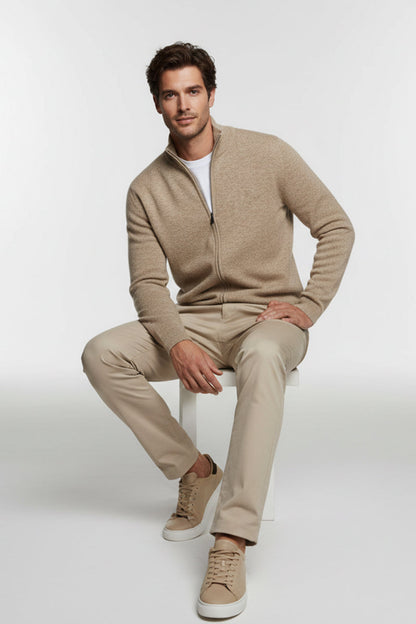 Raniero - Maglia Uomo Con Zip Beige Elegante