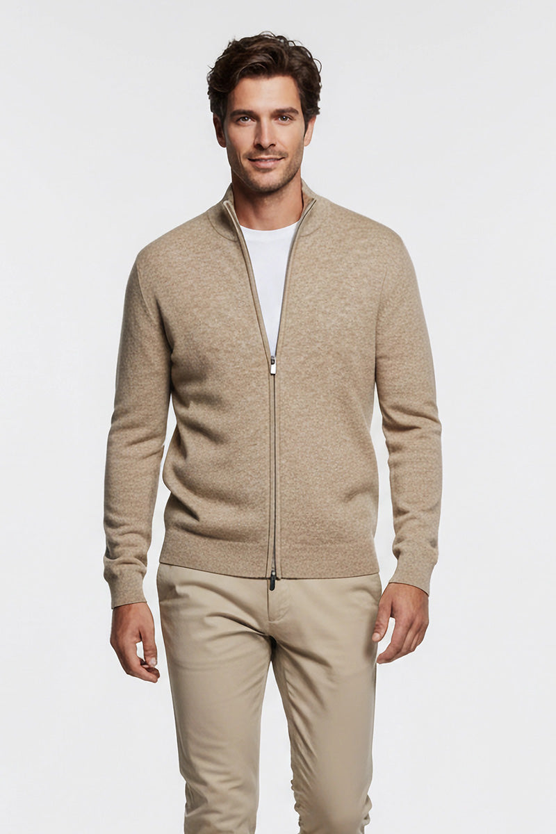Raniero - Maglia Uomo Con Zip Beige Elegante