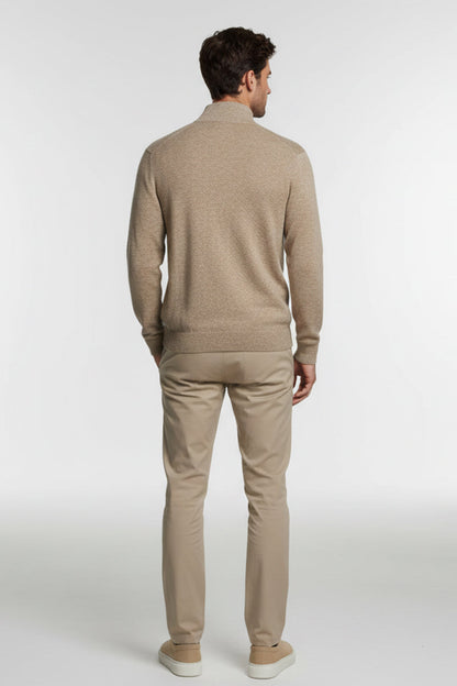 Raniero - Maglia Uomo Con Zip Beige Elegante