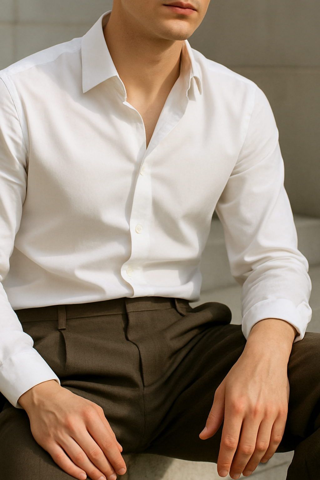 Hadrian - Camicia Comfort Elasticizzata No Stiro Uomo