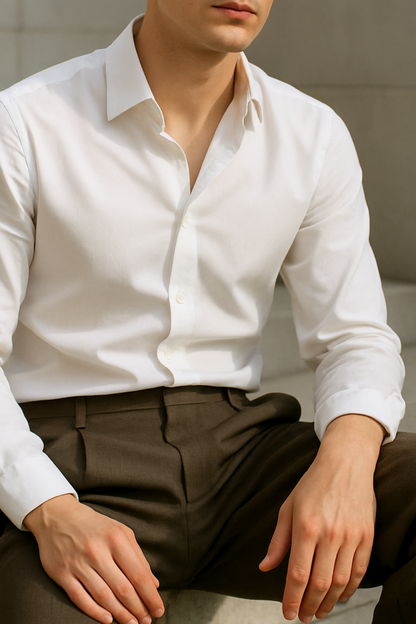 Hadrian - Camicia Comfort Elasticizzata No Stiro Uomo