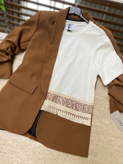 Janira - Blazer elegante da donna con maniche arrotolate