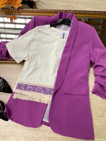 Janira - Blazer elegante da donna con maniche arrotolate