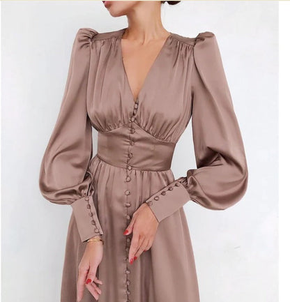 Tinni - Abito midi in raso elegante da donna