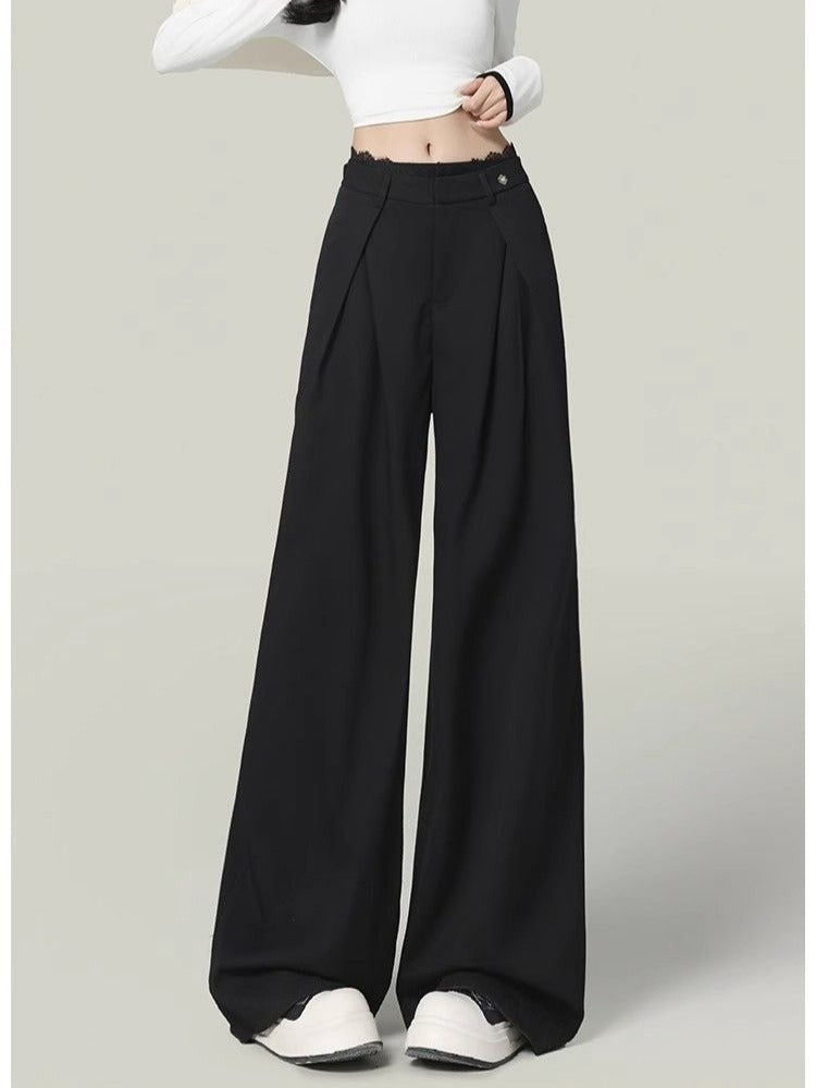 Kassandra - Pantaloni Donna Vita Alta Gamba Larga