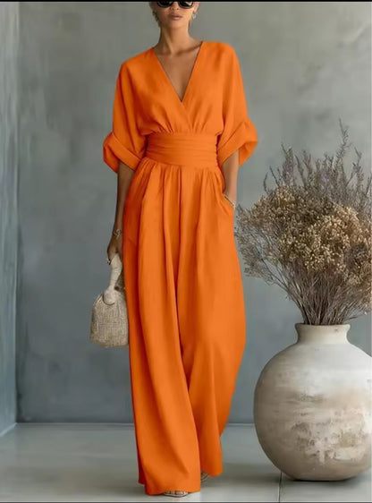 Nicoletta - Tuta Donna Comoda Scollo V Elegante