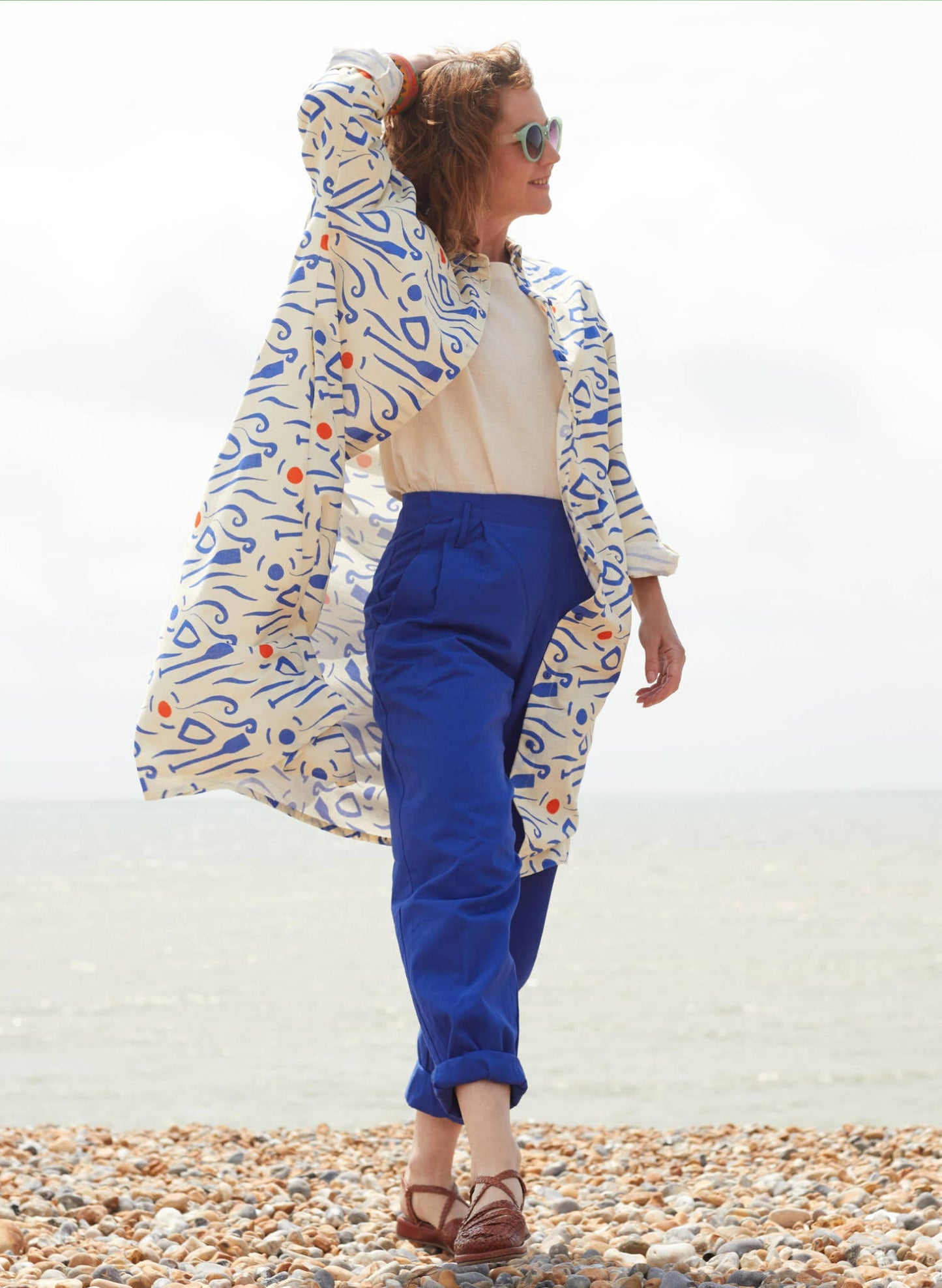 Rosaria - Pantaloni Wilma Donna Blu Cobalto Eleganti Moderni