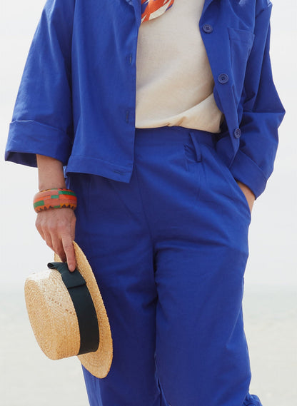 Rosaria - Pantaloni Wilma Donna Blu Cobalto Eleganti Moderni