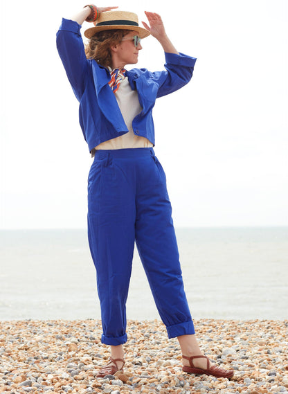 Rosaria - Pantaloni Wilma Donna Blu Cobalto Eleganti Moderni