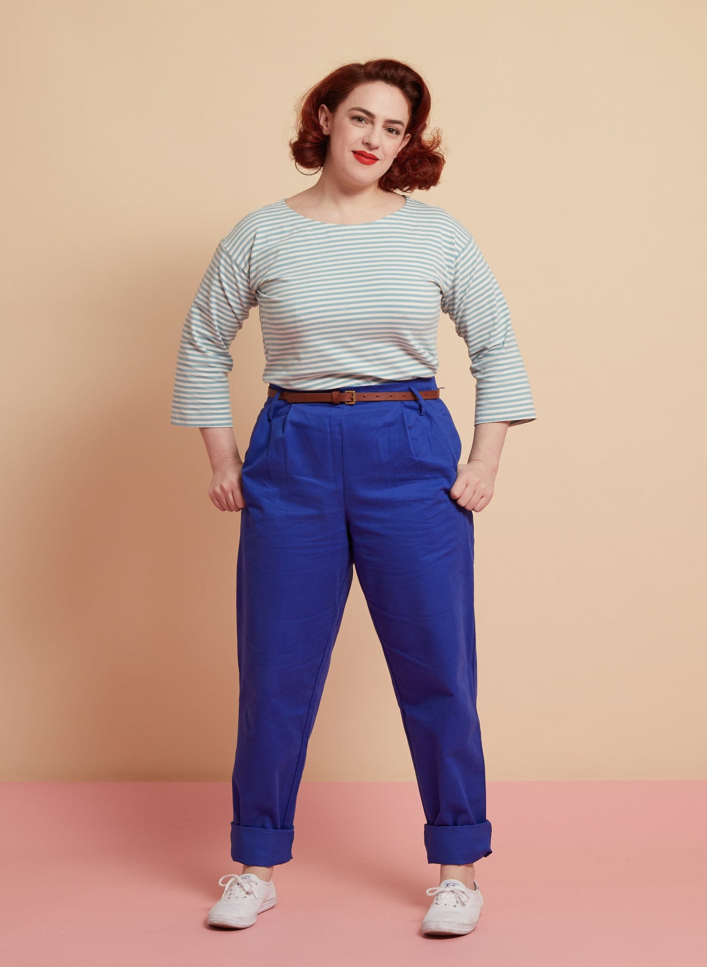 Rosaria - Pantaloni Wilma Donna Blu Cobalto Eleganti Moderni