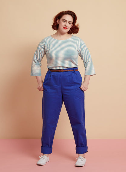Rosaria - Pantaloni Wilma Donna Blu Cobalto Eleganti Moderni