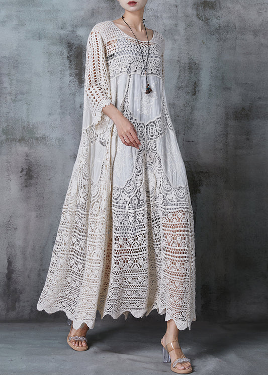 Aurora - Abito Lungo Bianco Oversize Elegante Estivo