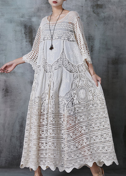 Aurora - Abito Lungo Bianco Oversize Elegante Estivo